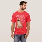 Sorry I Cant I Have Plans With My Cat Funny Cat Lo Tシャツ (正面フル)