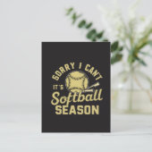 Sorry I Can't It's Softball Season Quote ポストカード (スタンド正面)