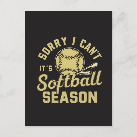 Sorry I Can't It's Softball Season Quote ポストカード (正面)