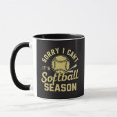Sorry I Can't It's Softball Season Quote マグカップ (左)