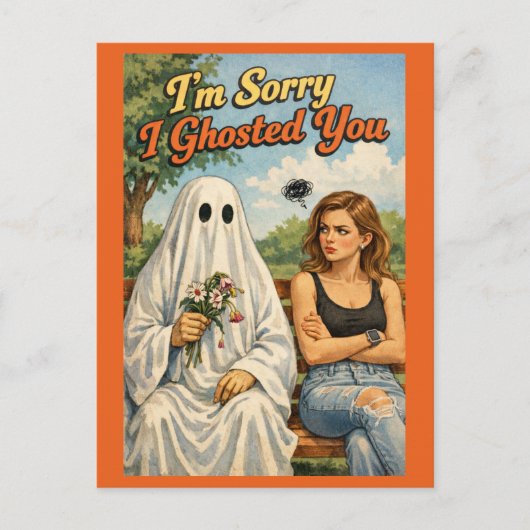 Sorry I Ghosted You Funny Apology Card-Personalize ポストカード (正面)