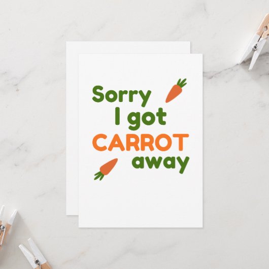 Sorry I Got Carrot Away カード (正面/裏面インサイチュ)