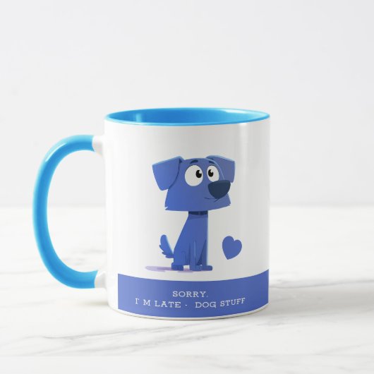 Sorry I’m Late Dog Stuff Mug – Cute Pup Illustrati マグカップ (左)