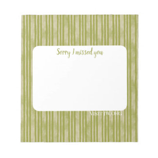Sorry I missed you. Visit Jw.org green stripes ノートパッド