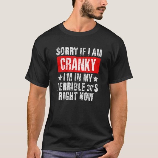 Sorry If I Am Cranky I'm In My Terrible 30'S Right Tシャツ (正面)