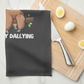 Sorry I'm Late I Was Dilly Dallying Sloth T-Shirt キッチンタオル (四つ折り)