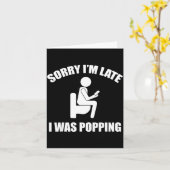 Sorry I'm Late I Was Ong Funny Sayings  カード (黄色い花)