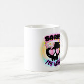 Sorry I'm Weird Cute Goth Skull Sticker Style Mug コーヒーマグカップ (正面右)