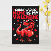 Sorry Ladies Meme Is My Valentine Dinosaur Holding カード (黄色い花)