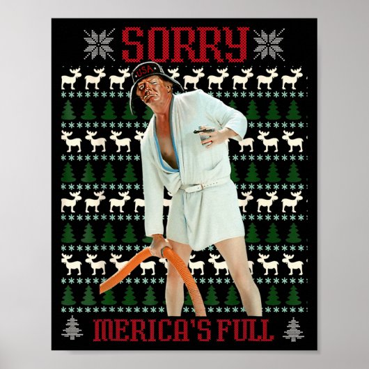 Sorry Mericas Full Funny Trump Christmas Ugly ポスター (正面)