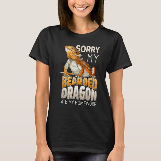 Sorry My Bearded Dragon Ate My Homework  Lizard Re Tシャツ (正面)