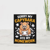 Sorry My Capybara Ate My Homework Funny Rodent  カード (正面)