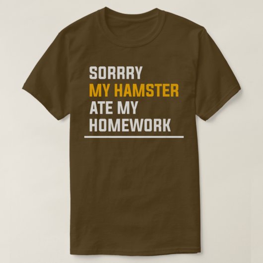 Sorry My Hamster Ate My Homework Guinea Pig Lover Tシャツ (デザイン正面)