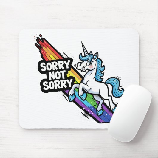 Sorry not Sorry ユニコーンマウスパッド マウスパッド (マウス)