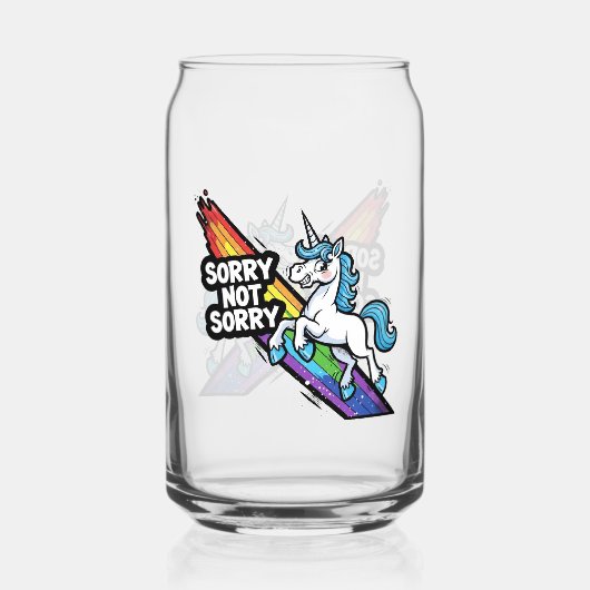 Sorry not Sorry ユニコーン ガラス缶 (正面)