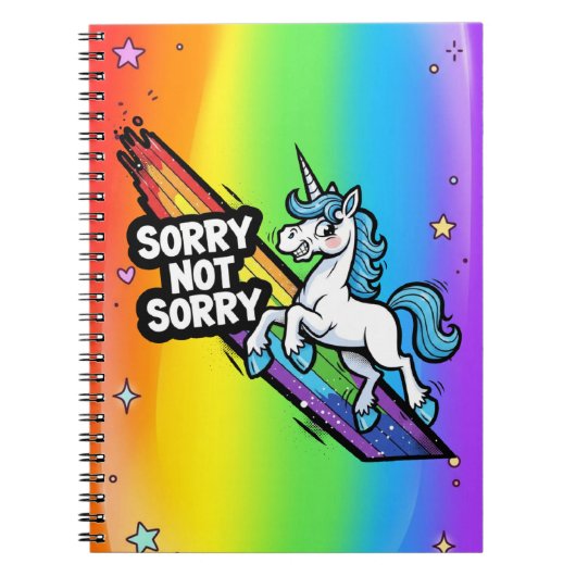Sorry not Sorry ユニコーン ノートブック (正面)