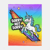 Sorry Not Sorry ユニコーン フリースブランケット (正面)