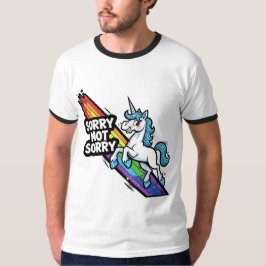 Sorry not Sorry ユニコーン リンガーTシャツ Tシャツ