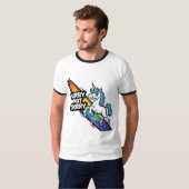 Sorry not Sorry Unicorn Ringer T-Shirt Tシャツ (正面フル)