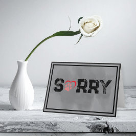 Sorry – Pet Sympathy with Heart Paw Print カード