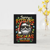 Sorry Rizzlers Sigmas Don't Do Ugly Sweaters Santa カード (黄色い花)