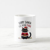 Sorry Santa I've Been Feral Black Cat Christmas Fu コーヒーマグカップ (中央)