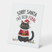 Sorry Santa I've Been Feral Black Cat Christmas Fu 台座サイン (正面)
