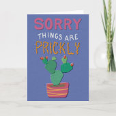 Sorry Things Are Prickly Cactus Get Well カード (正面)