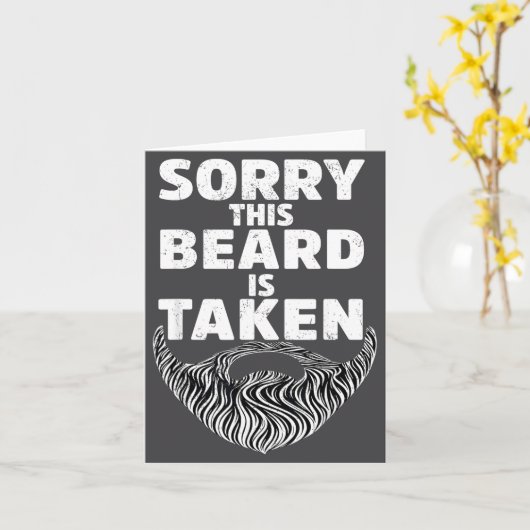 Sorry This Beard Is Taken Valentine Gift Heart Men カード (黄色い花)