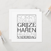Sorry voor de grijze haren vaderdag kaart カード (正面/裏面インサイチュ)