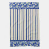 Sortaの青いさらさのストライプ(台所タオル) キッチンタオル (縦)