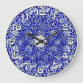 Sortaの青いさらさのタイムキーパー ラージ壁時計 (正面)