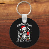Sorta Merry Sorta Y Retro Skeleton Hot Cocoa Chris キーホルダー (正面)