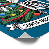 Sorta Merry Sorta Y Santa Skeleton Cocoa Christmas ポスター (角)