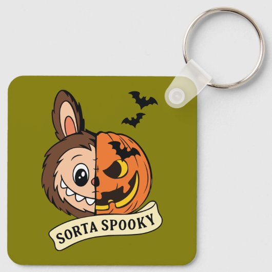 Sorta Spooky Halloween Cute Labubu キーホルダー (裏面)
