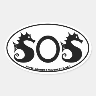 SOS – 無音オーバルステッカーの音 楕円形シール
