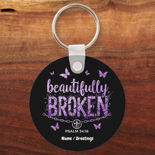 SOS Beautifully Broken レイズ アウェアネス アンド サポート キーホルダー (正面)