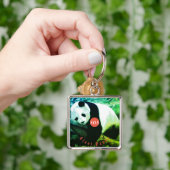 SOS Giant Panda Porte-clés carré premium - grand キーホルダー (手)