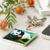 SOS Giant Panda Porte-clés carré premium - grand キーホルダー (側面)