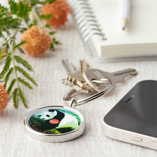 SOS Giant Panda Porte-clés rond premium キーホルダー (側面)