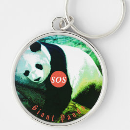 SOS Giant Panda Porte-clés rond premium - grand キーホルダー