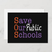 SOS Save Our Public Schools Postcard ポストカード (正面/裏面)