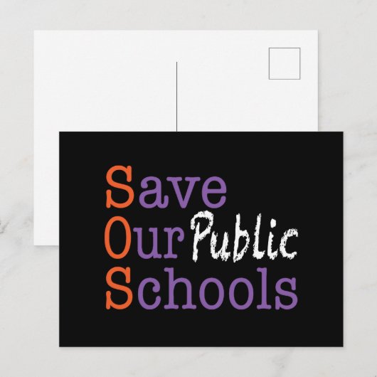 SOS Save Our Public Schools Postcard ポストカード (正面/裏面)