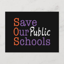 SOS Save Our Public Schools Postcard ポストカード