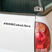 #SOSCubaLibre、キューバ白黒車 バンパーステッカー (トラック上)