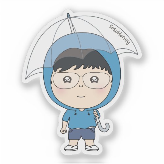 SosoHoney(8)雨 シール (正面)