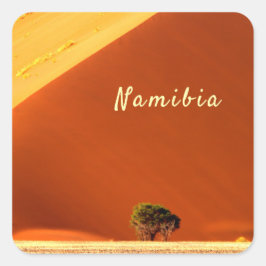 Sossusvlei写真のナミビア赤い砂丘と文字 スクエアシール
