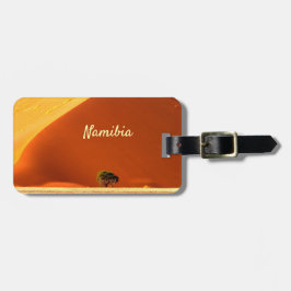 Sossusvlei写真のナミビア赤い砂丘と文字 ラゲッジタグ