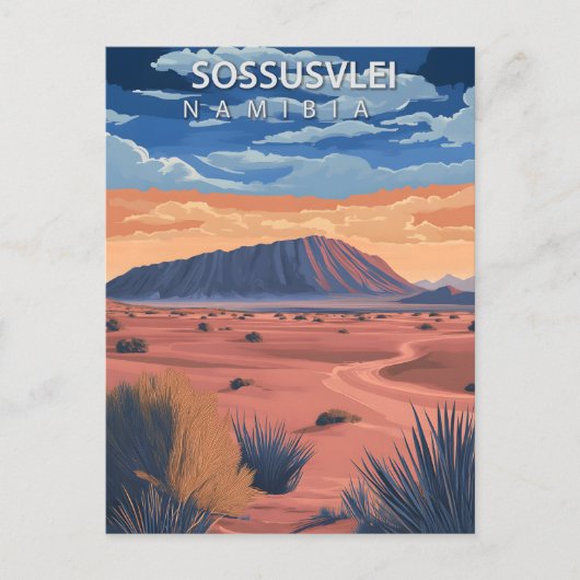 Sossusvlei Namibia Desert Vintage Travel ポストカード (正面)