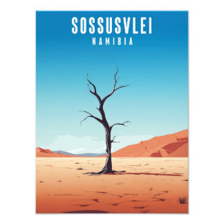 Sossusvlei Namibia - Vintage Poster - Illustration フォトプリント